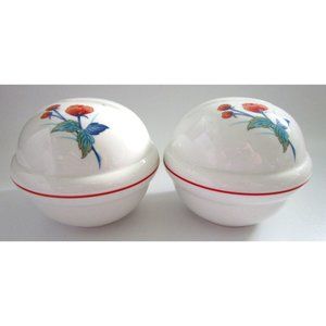 VTG Noritake Japan Versatone Ceramic Salt and Pepper Shaker -Floral Design Round